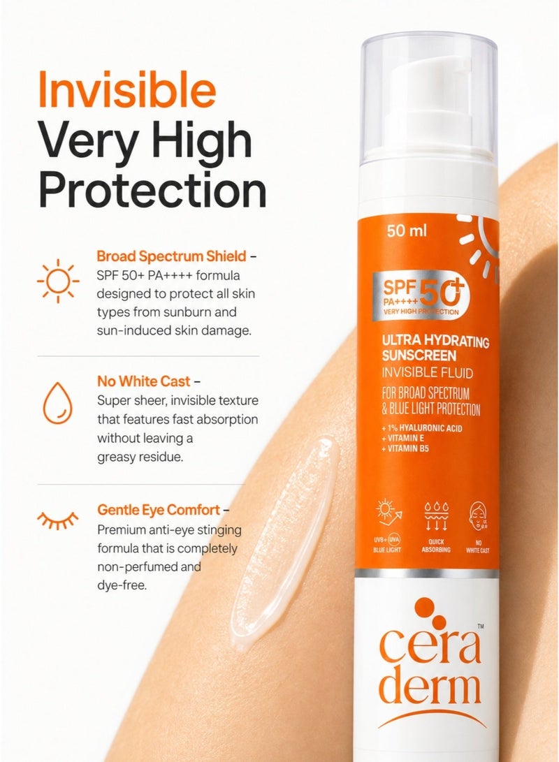Impressmed Ceraderm Ultra Hydrating Sunscreen Invisible Fluid SPF 50 Plus 50ml - Image 2