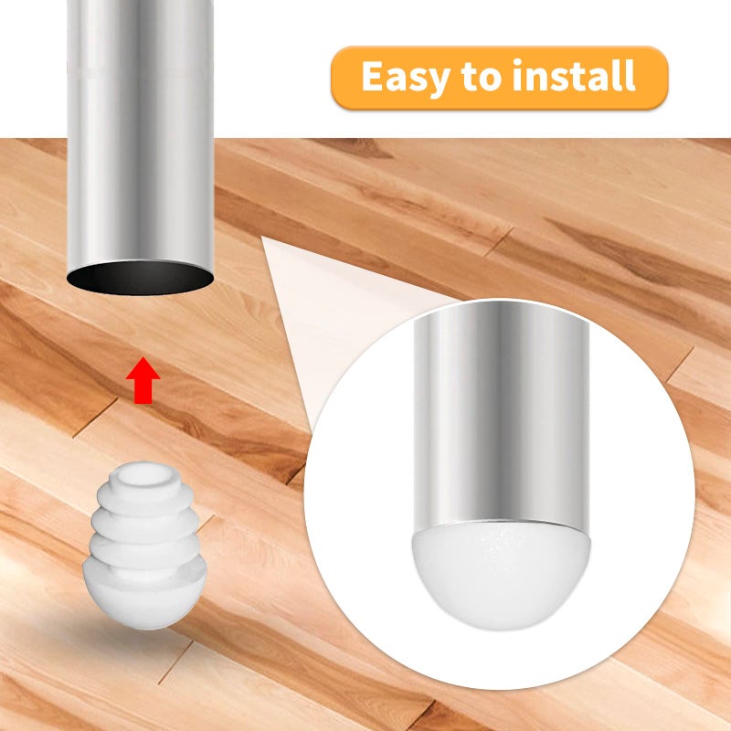 Flyshop 16-Pack Plastic End Caps Round Tube Inserts Furniture Glides For Tables And Chairs (5/8"", 16 Mm, Od, White) - Image 2