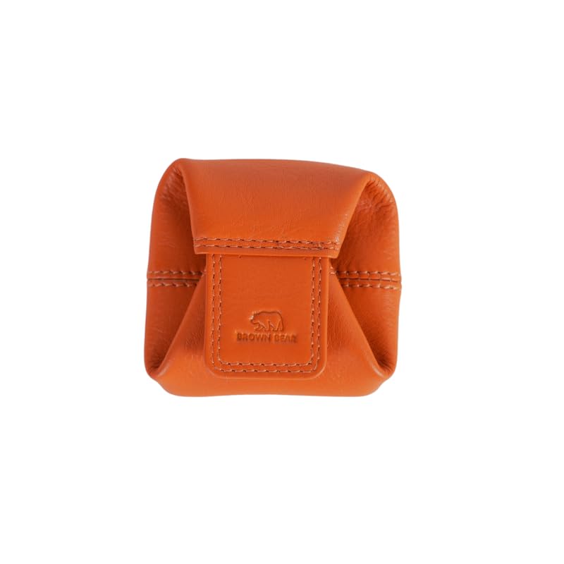 BROWN BEAR Small Envelope Coin Purse with Snap Fastner, Stylish Coin Pouch for Men and Women, Small Coin Purse - Orange - Image 1