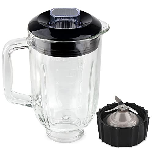 Veterger Replacement Parts 5-Cups Glass Jar with blade and cap,Compatible with BLACK&DECKER 10-Speed Blender BL2010BPA/BL2010BP/ BL2020S/ BL-2020/ BL2010BG - Image 3