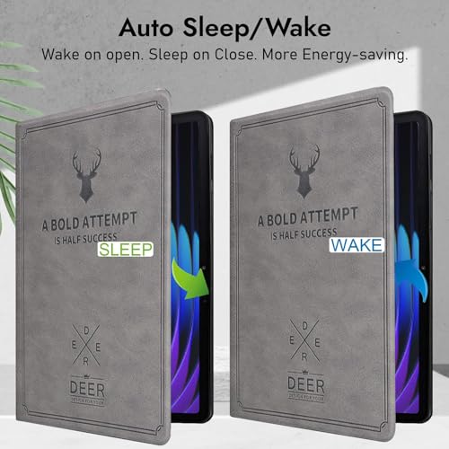 Robustrion Cover for Xiaomi Mi Pad 8/8 Pro/Mi Pad 7/7 Pro 11.2 inch Cover Case, Deer Flip Case Cover Xiaomi Tab 7/8 Cover [Support Auto Sleep Wake] - Grey - Image 3