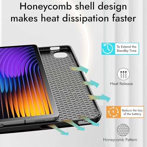 Robustrion Cover for Xiaomi Mi Pad 8/8 Pro/Mi Pad 7/7 Pro 11.2 inch Cover Case, Deer Flip Case Cover Xiaomi Tab 7/8 Cover [Support Auto Sleep Wake] - Grey - Image 4