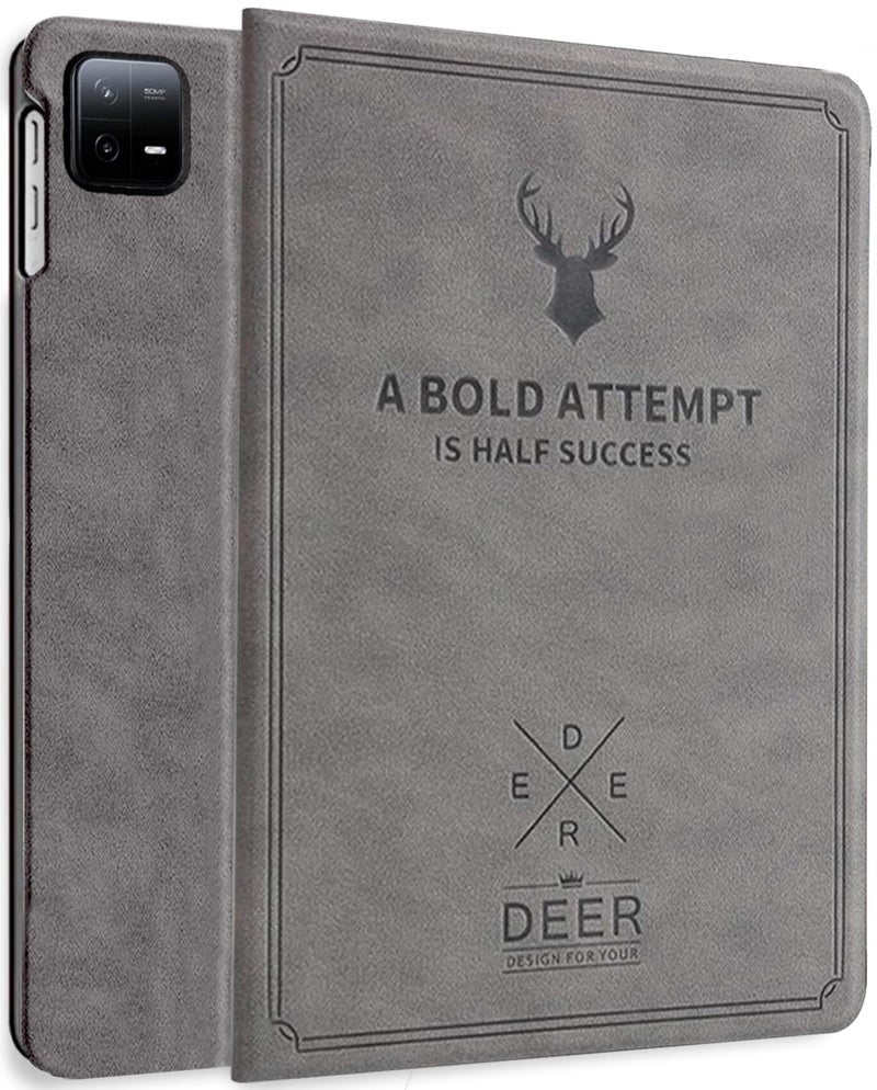 Robustrion Cover for Xiaomi Mi Pad 8/8 Pro/Mi Pad 7/7 Pro 11.2 inch Cover Case, Deer Flip Case Cover Xiaomi Tab 7/8 Cover [Support Auto Sleep Wake] - Grey - Image 1