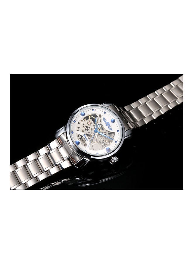NIBEMINENT Men's Stainless Steel Mechanical Watch - 36 mm Silver - Image 3