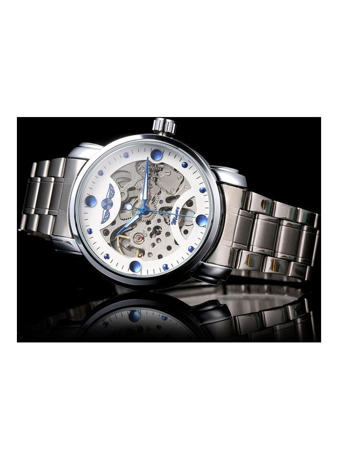 NIBEMINENT Men's Stainless Steel Mechanical Watch - 36 mm Silver - Image 4