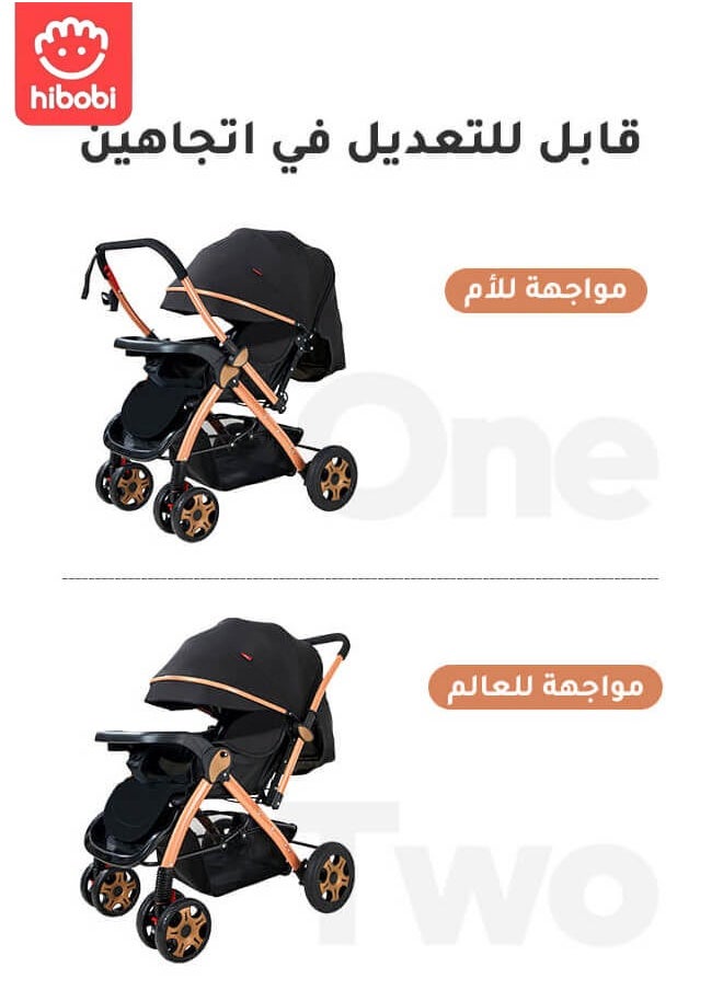 هيبوبي عربة أطفال فاخرة مع طي مدمج، مسند ظهر متعدد الوضعيات، مظلة، عربة سفر كبيرة الحجم قابلة للتنفس، مكابح مزدوجة بقدم واحدة، قابلة للغسل بالكامل، مساند ذراع قابلة للتغيير  - Image 4