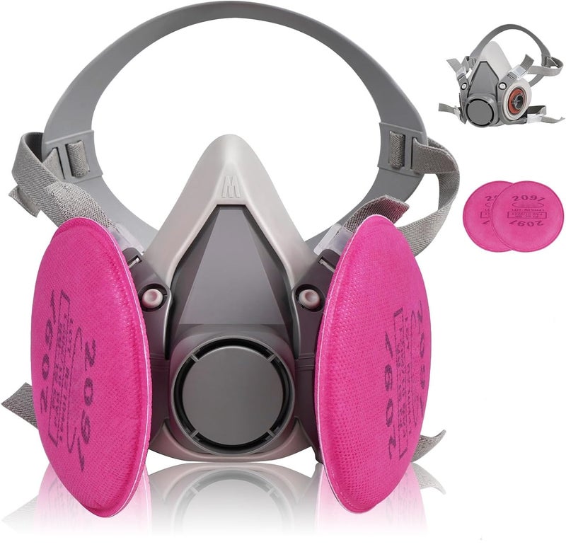 Label 6200 Half-Face Mask For Pesticide Spraying, Chemical, Formaldehyde, And Renovation Use, Dust And Poison Protection Mask - Image 1