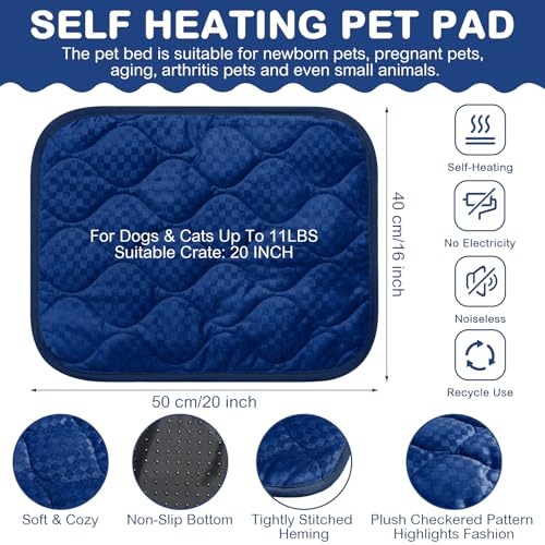 Tujoe 4 Pack Self Warming Cat Mat Self Heating Cat Pad Warm Thermal Pet Bed Washable Dog Crate Pad Body Heat Dog Bed Mat Blanket Non Slip Bottom for Outdoor Indoor Pets - Image 3