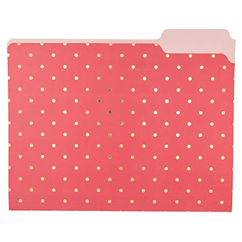 Graphique Flamingo Pink File Folder Set – File Set Includes 9 Folders and 3 Unique Flamingo and Polka Dot Designs, Embellished w/ Gold Foil on Durable Triple-Scored Coated Cardstock, 11.75" x 9.5" - Image 4