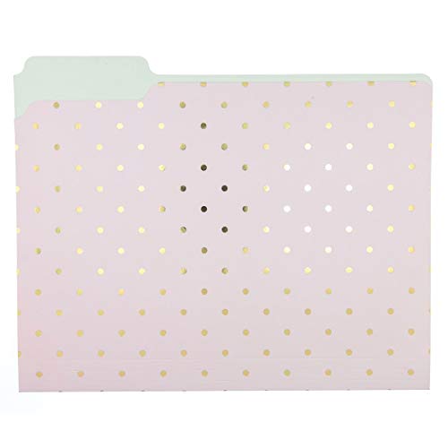Graphique Flamingo Pink File Folder Set – File Set Includes 9 Folders and 3 Unique Flamingo and Polka Dot Designs, Embellished w/ Gold Foil on Durable Triple-Scored Coated Cardstock, 11.75" x 9.5" - Image 2