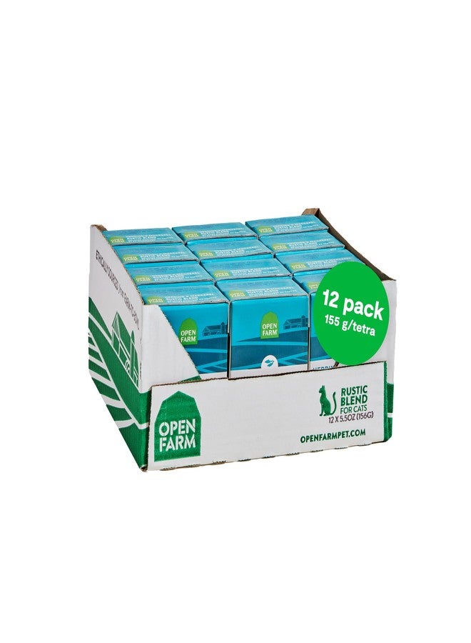 Open Farm طعام القطط الرطب من أوبن فارم روستيك بلند، مزيج كامل ومتوازن بمكونات صالحة للاستهلاك البشري، ولحوم من حيوانات تربى بطريقة إنسانية، وخضراوات غير معدلة وراثيًا ومرق عظام، وصفة الرنجة والماكريل، عبوات 5.5 أونصة (كرتونة من 12 عبوة) - Image 1