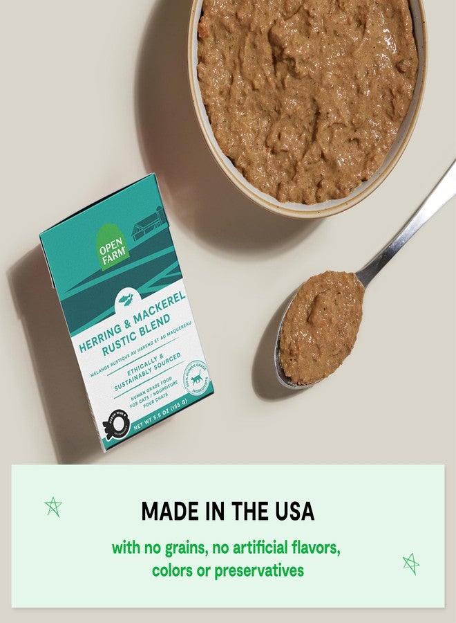 Open Farm طعام القطط الرطب من أوبن فارم روستيك بلند، مزيج كامل ومتوازن بمكونات صالحة للاستهلاك البشري، ولحوم من حيوانات تربى بطريقة إنسانية، وخضراوات غير معدلة وراثيًا ومرق عظام، وصفة الرنجة والماكريل، عبوات 5.5 أونصة (كرتونة من 12 عبوة) - Image 5