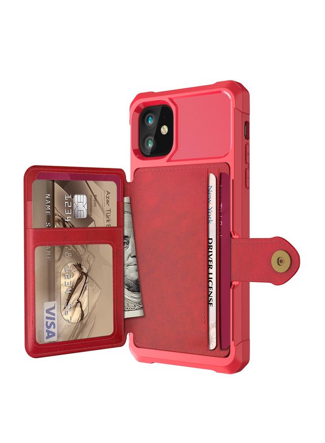 زبون حافظة جلدية لهاتف iPhone 11 مزودة بمحفظة مغناطيسية وحقيبة بطاقات - Image 2