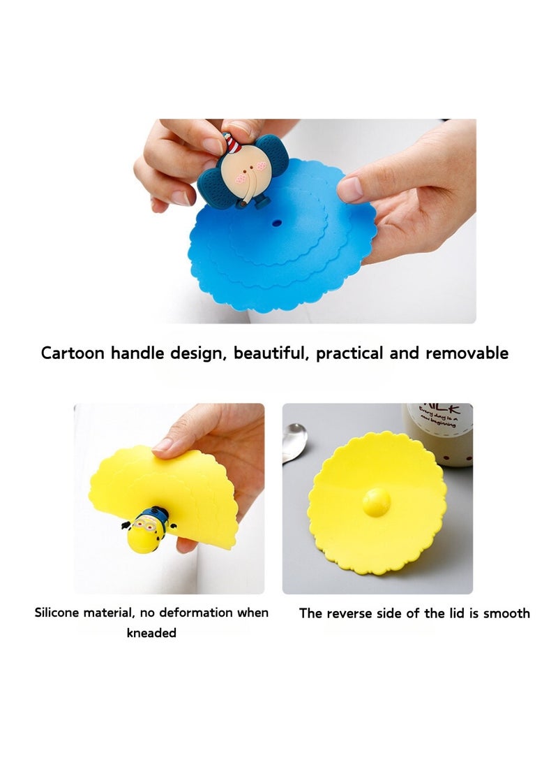 4 pieces Colorful Silicone Mug Covers - Reusable, Child-Safe, Dustproof Adorable Cup Lids - Image 2