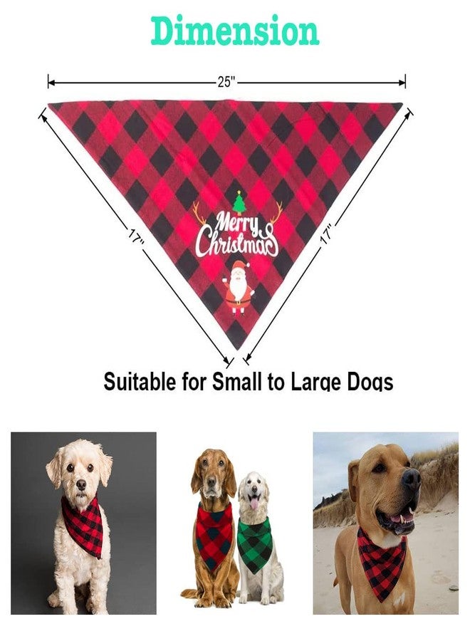 SLAUNT 2 Pack Dog Bandanas Christmas Classic Plaid Reversible Dog Bandana Pet Scarf Triangle Bibs for Small Medium Large Dogs Puppy and Cats Thanksgiving Day Christmas Holiday Accessories - Image 2