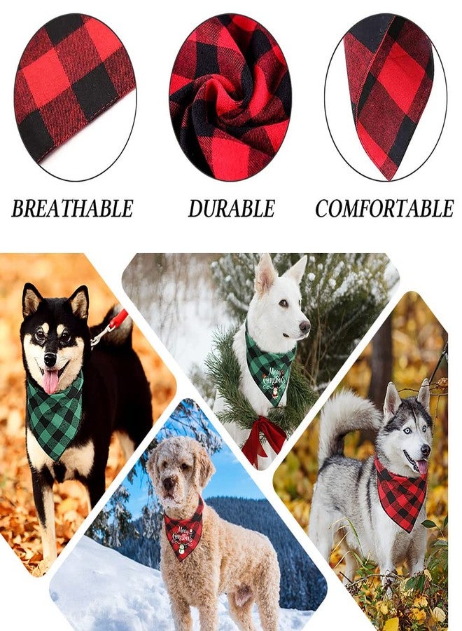 SLAUNT 2 Pack Dog Bandanas Christmas Classic Plaid Reversible Dog Bandana Pet Scarf Triangle Bibs for Small Medium Large Dogs Puppy and Cats Thanksgiving Day Christmas Holiday Accessories - Image 4