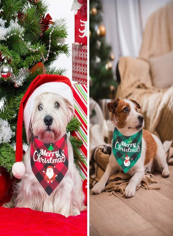 SLAUNT 2 Pack Dog Bandanas Christmas Classic Plaid Reversible Dog Bandana Pet Scarf Triangle Bibs for Small Medium Large Dogs Puppy and Cats Thanksgiving Day Christmas Holiday Accessories - Image 5