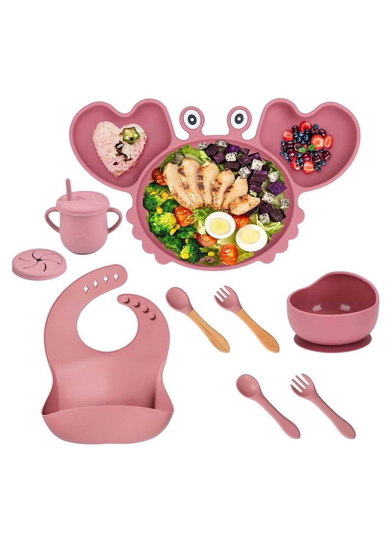 Silicone Baby Feeding Set, 10Pcs Baby Led Weaning Utensils Set Includes Suction Bowl and Plate, Baby Spoon and Fork, Sippy Cup with Straw and Lid, Baby Feeding Supplies - pzsku/ZE4633B51DF4A97121124Z/45/_/1682666937/5f00c1f7-5de2-4a68-b9c6-e7fdc435423b