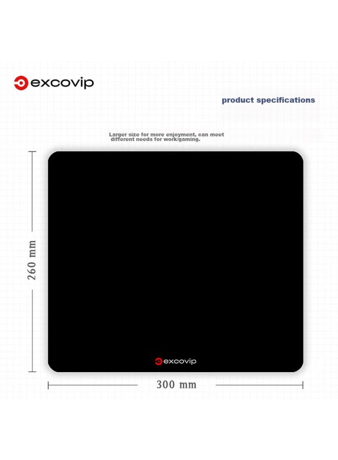 Exco Glass Mouse Pad, Professional E-sports Gaming Photovoltaic Mouse Pad, Hard Solid Color Desk Mat, Computer Office Laptop Medium Large Size 300*260mm, Black 0116 - Image 5