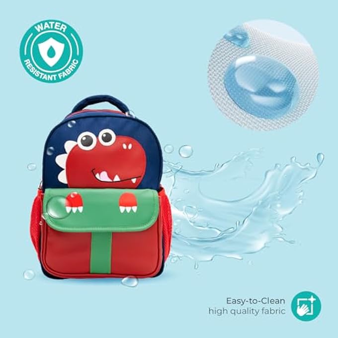 rayihni The MOON Brand Preschool Backpack for Kids Ages 36  Fun 3D Design Comfortable Padded Straps LightweightWaterproof Perfect for Lunch  SnacksTravel Toddler Boys  GirlsDino - Image 3