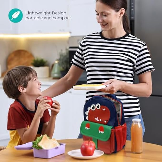 rayihni The MOON Brand Preschool Backpack for Kids Ages 36  Fun 3D Design Comfortable Padded Straps LightweightWaterproof Perfect for Lunch  SnacksTravel Toddler Boys  GirlsDino - Image 4