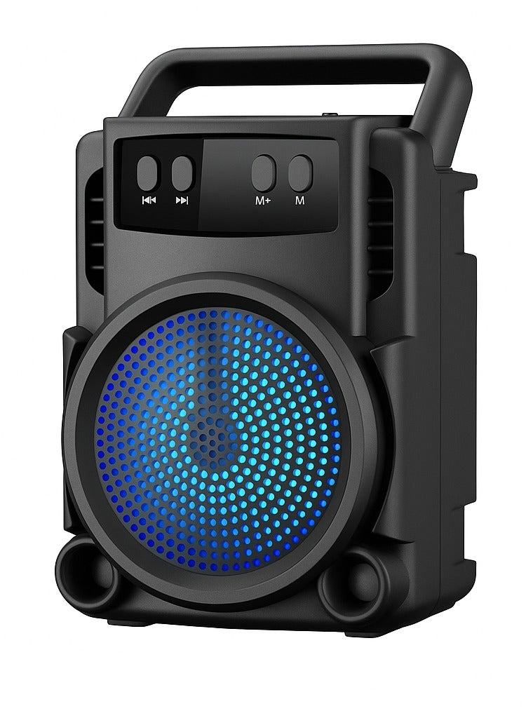 سبيكر بلوتوث محمول صغير موديل 1360 بإضاءة LED وصوت ستيريو قوي – أسود - Image 2