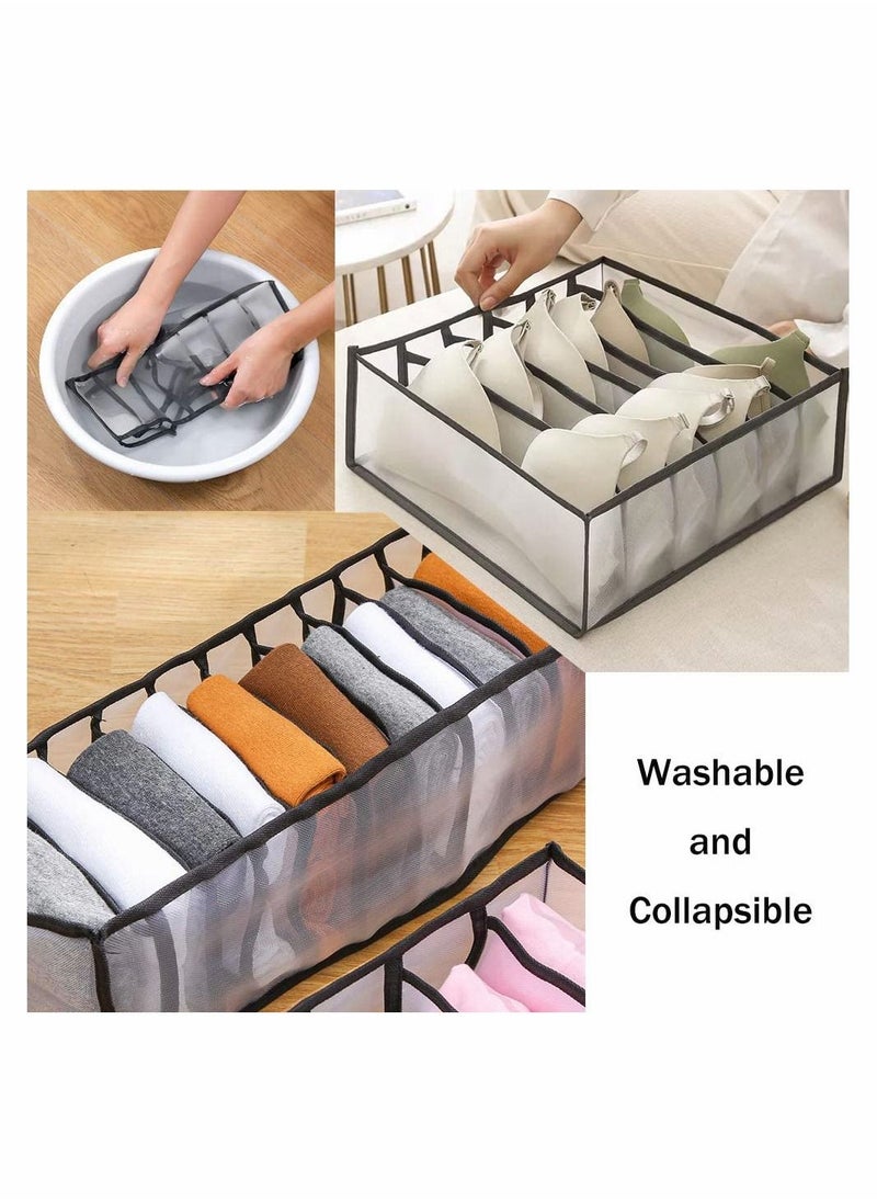 KASTWAVE - Underwear Drawer Organizer Set, Includes 6/7/7/11/11 Cell Collapsible Closet Compartments - Image 1