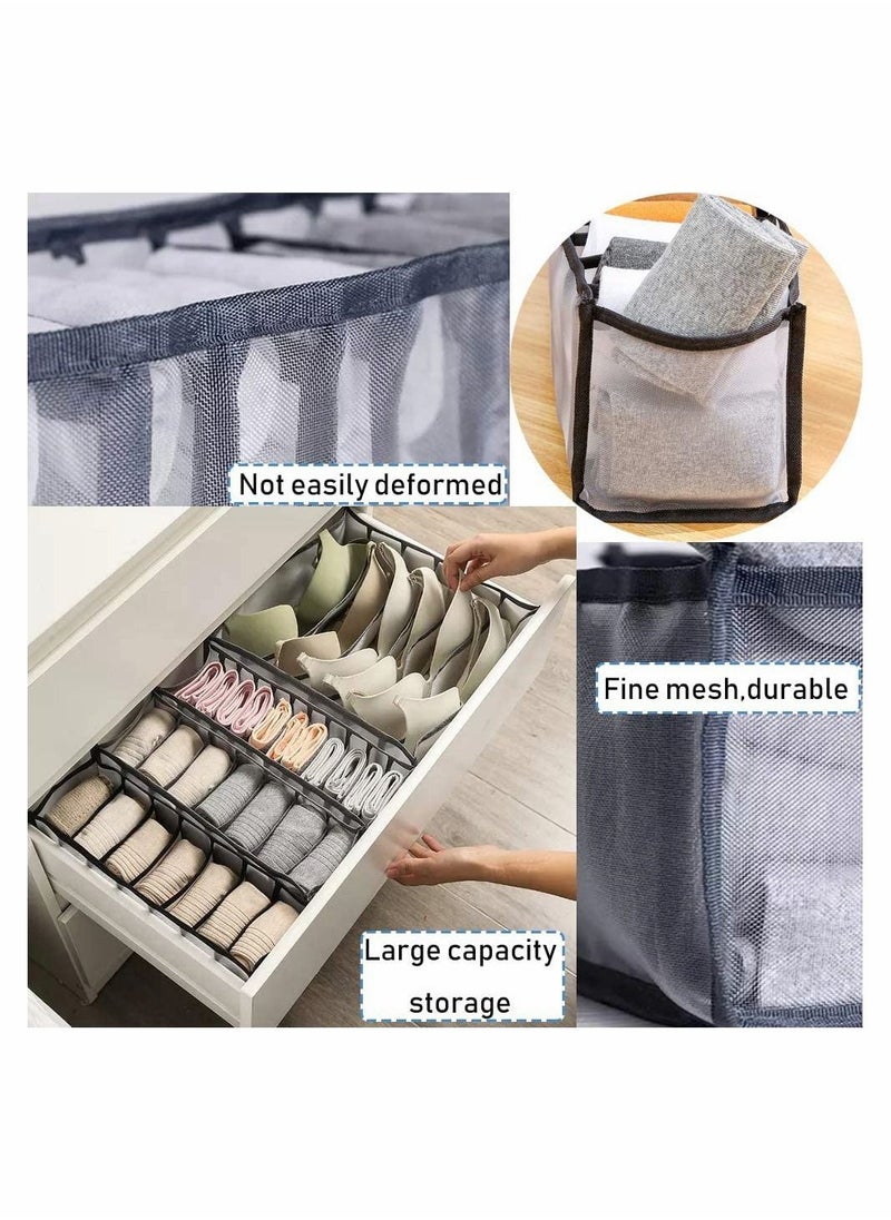 KASTWAVE - Underwear Drawer Organizer Set, Includes 6/7/7/11/11 Cell Collapsible Closet Compartments - Image 1