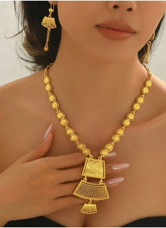 GOLDMAX 21k Gold Plated Necklace & Earrings Jewelry Set For Women  - Image 1
