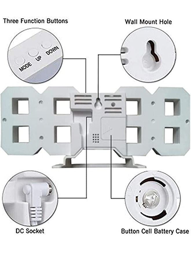 PADOM ساعة بادوم الرقمية المضيئة ذات السطوع القابل للتعديل، ساعة طاولة إلكترونية تعمل لمدة 24 أو 12 ساعة، ساعة منبهة معلقة على الحائط - Image 4