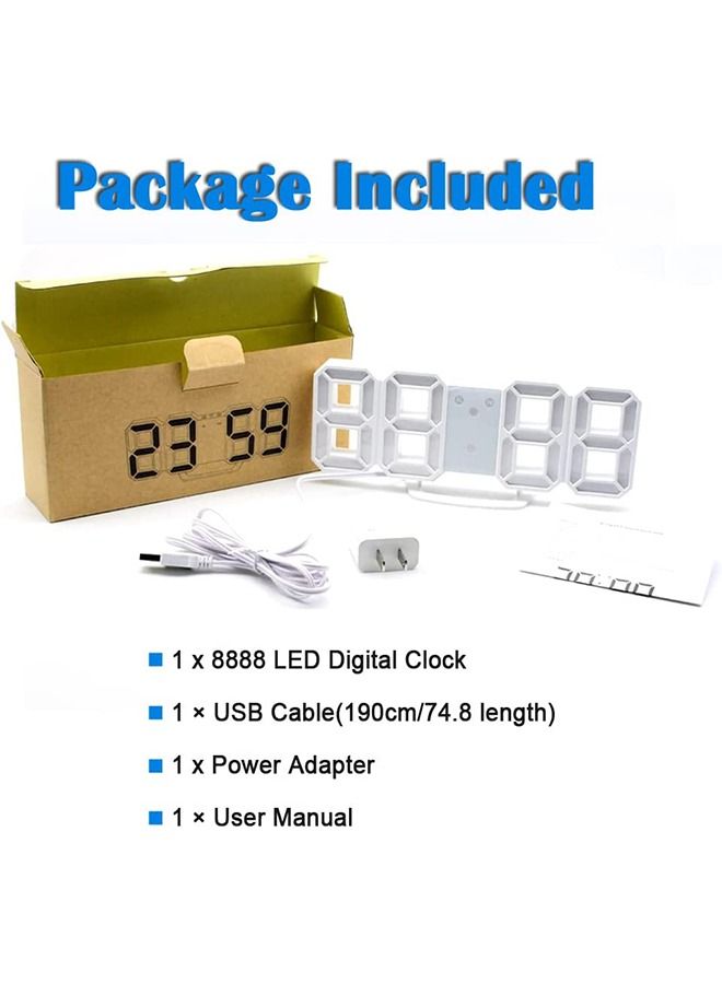 PADOM ساعة بادوم الرقمية المضيئة ذات السطوع القابل للتعديل، ساعة طاولة إلكترونية تعمل لمدة 24 أو 12 ساعة، ساعة منبهة معلقة على الحائط - Image 5