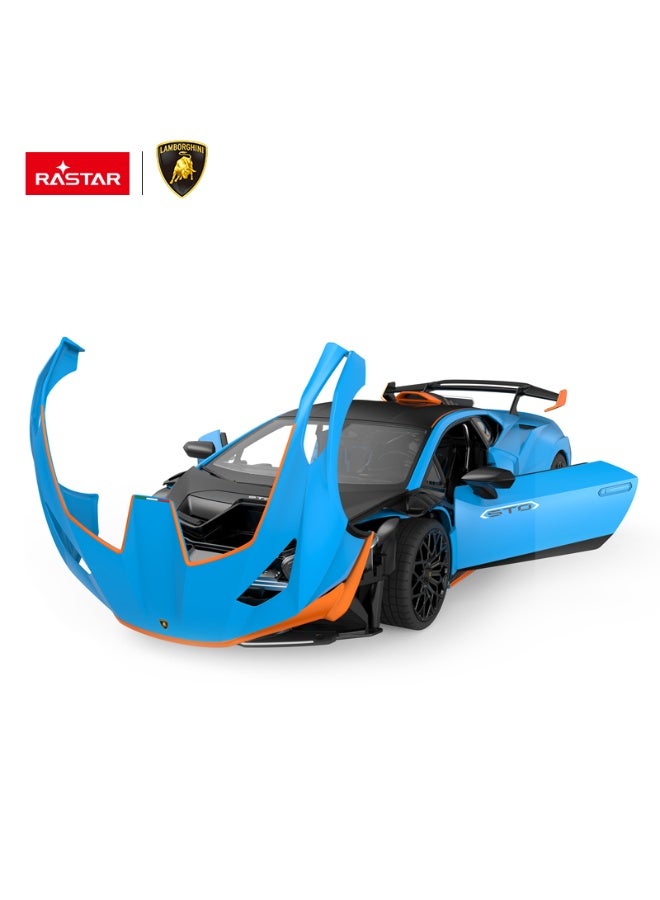 Rastar Lamborghini Huracán STO RC Car , Blue/Orange, 1:14 Scale - Image 2