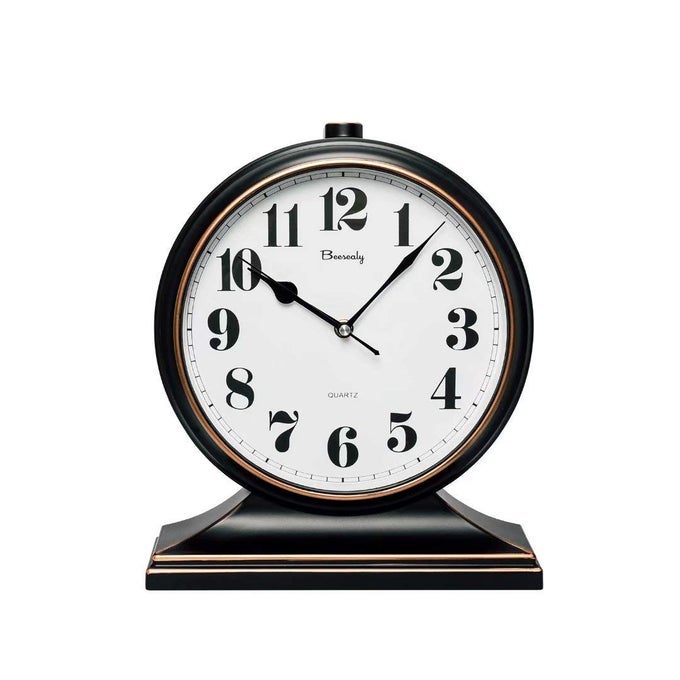 RETRO 10 INCH SILENT DESK CLOCK ANTIQUE DECORATIVE EASY TO READ IN OFFICEBEDROOM BLACK