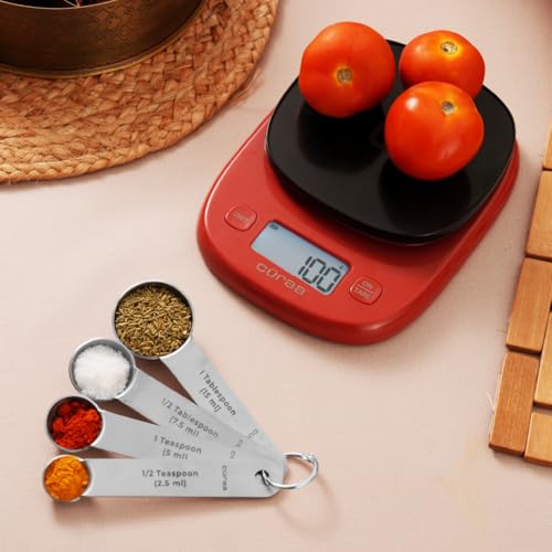 Cüraa Weight Machine for Kitchen with Measuring Spoons | Food Weighing Scale for Health, Fitness, Home Baking & Cooking | Digital Kitchen Scale with Bright LCD, Tare Function - Image 1