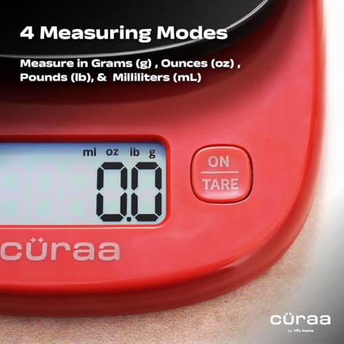 Cüraa Weight Machine for Kitchen with Measuring Spoons | Food Weighing Scale for Health, Fitness, Home Baking & Cooking | Digital Kitchen Scale with Bright LCD, Tare Function - Image 3