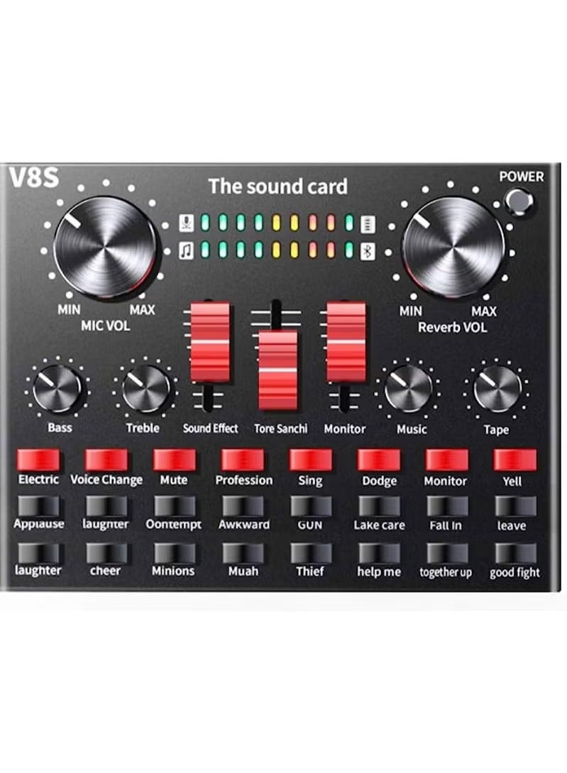 RaboS جهاز مزج الصوت المحمول V8s، بطاقة صوتية حية لتسجيل الموسيقى والبث الغنائي - Image 2