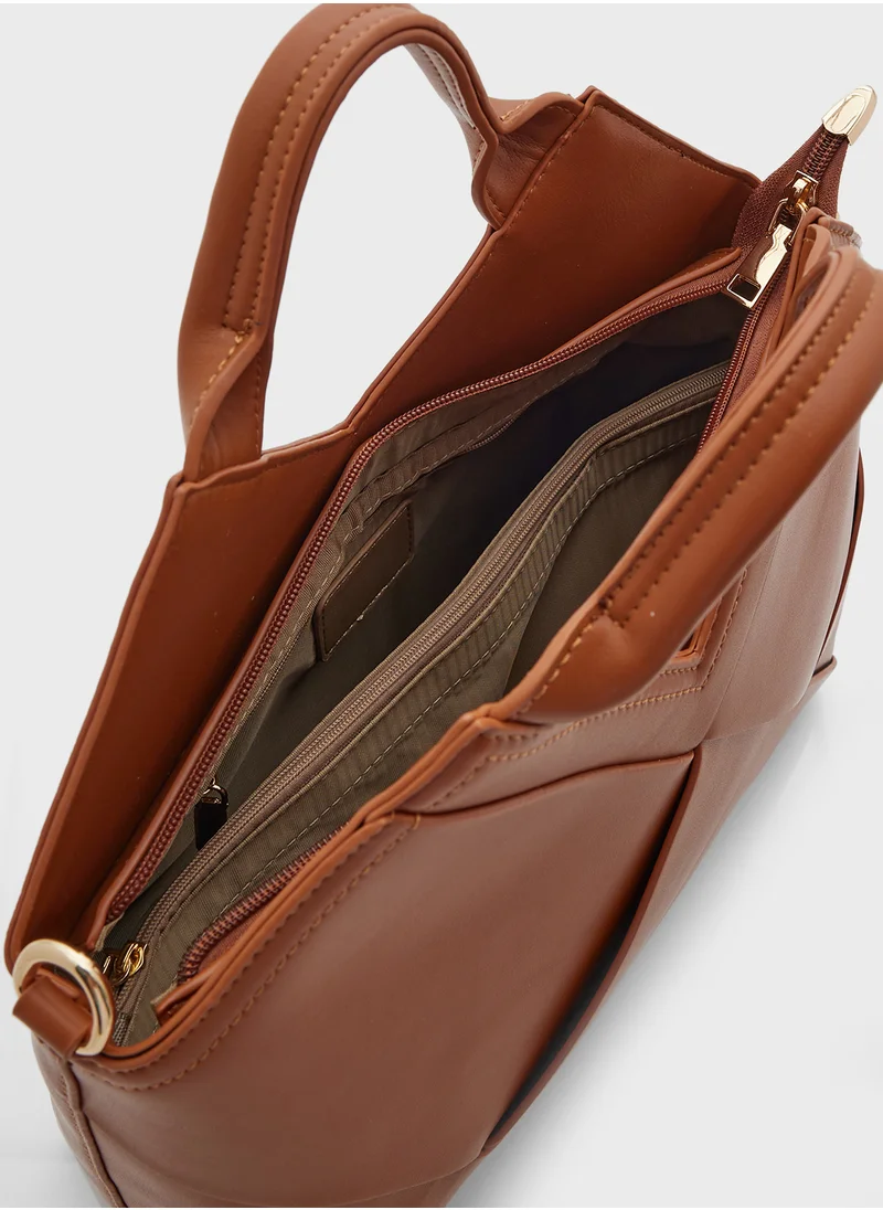 ELLA Weave Satchel Bag With Long Strap