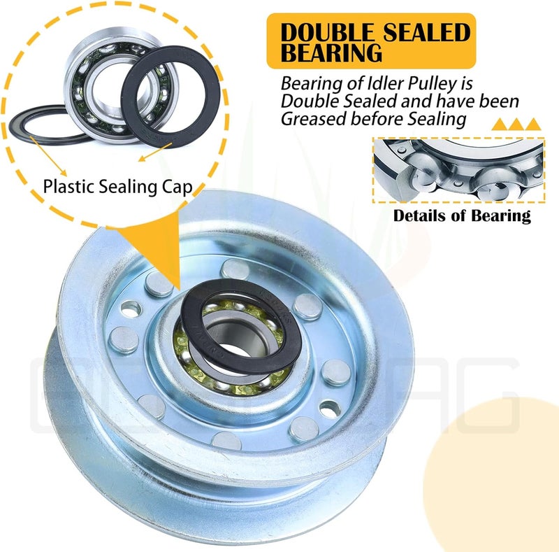 BOSFLAG GY22172 Idler Pulley Replaces John Deere GY22172 Idler Pulley John Deere GY20067 Idler Pulley John Deere flat Idler Pulley - GY22172 for John Deere D140 E160 L110 L120 L130 LA115 LA145 Tractor - Image 4