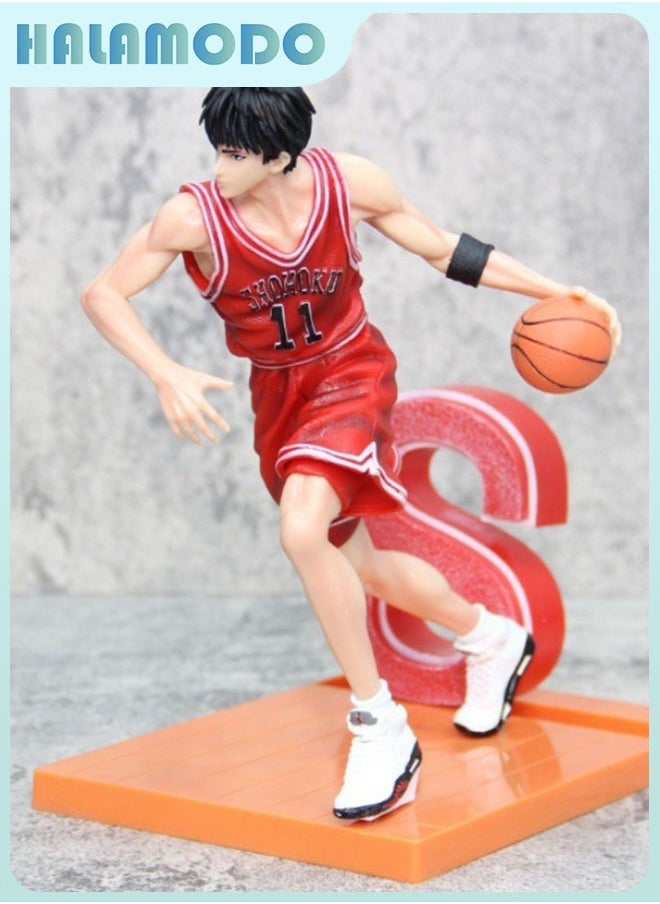 HALAMODO Slam Dunk Zhenxiang Studio No.11 Kaede Rukawa Anime Figure: Ultra-Detailed Handmade Model with Lifelike Expression, Premium Peripheral Ornament and Perfect 27 cm Birthday Gift for Basketball Anime Enthusiasts  - Image 3