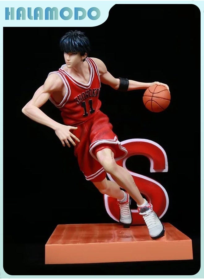 HALAMODO Slam Dunk Zhenxiang Studio No.11 Kaede Rukawa Anime Figure: Ultra-Detailed Handmade Model with Lifelike Expression, Premium Peripheral Ornament and Perfect 27 cm Birthday Gift for Basketball Anime Enthusiasts  - Image 5