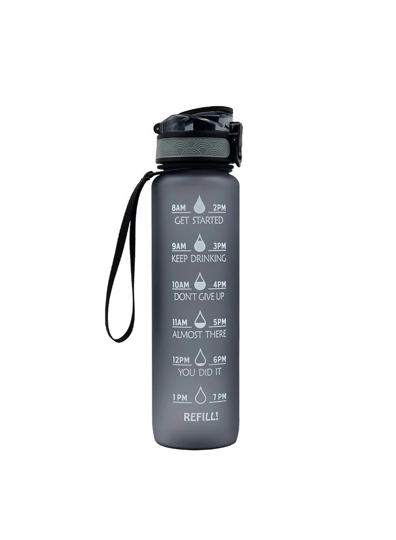 زجاجة مياه رياضية خالية من مادة BPA مع مؤشر للوقت وتصميم مقاوم للتسرب - Image 3