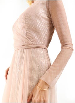 House of Moda Sequin Embellished Tulle Layered Maxi Dress by Styli  - Image 3