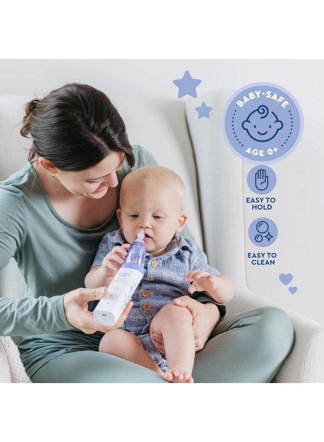 Navage Baby Nasal Aspirator - Gentle, Pediatrician Recommended Nasal Aspirator for Baby Congestion & Stuffy Noses - Baby Nose Sucker w/ Lights, Lullabies & BPA Free Silicone Tips - Image 4