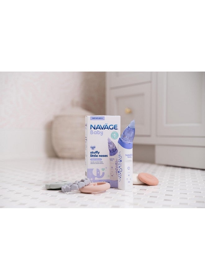 Navage Baby Nasal Aspirator - Gentle, Pediatrician Recommended Nasal Aspirator for Baby Congestion & Stuffy Noses - Baby Nose Sucker w/ Lights, Lullabies & BPA Free Silicone Tips - Image 2