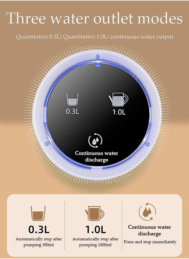 DUNISO Desktop Water Pump，Automatic Water Pump，Three Speed Water Outlet Mode Pump，Portable Electric Water Bottle Pump Countertop，USB Charging Automatic Water Jug Dispenser for Bedside, Home, Office, Outdoor，Cream  - Image 5