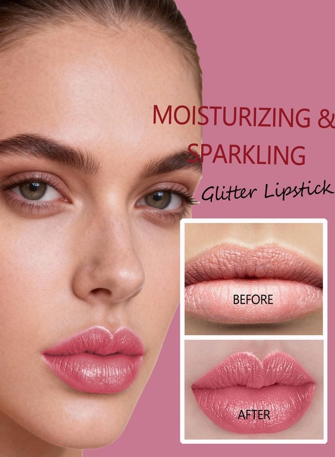 DuaTana 6 Pcs Glitter Lipstick Brown Nude Pink Purple Red Sets, Matte Shimmer Light to Dark for Women Long Lasting 24 Hours Lip Gloss, Sparkling Shiny Waterproof Lip Stick Color Lip Stain labiales Makeup Gift - Image 3