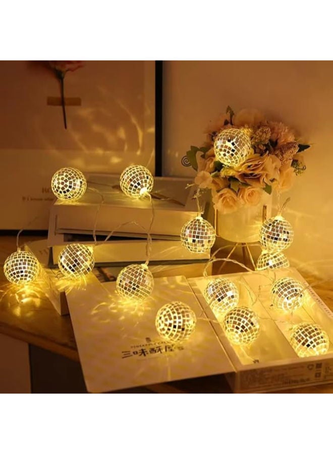 سلسلة إضاءة LED كرات ديسكو – 10 لمبات - Image 1