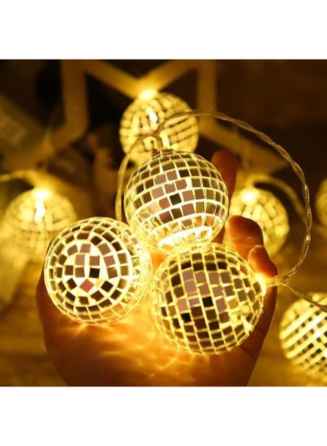 سلسلة إضاءة LED كرات ديسكو – 10 لمبات - Image 3
