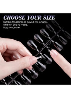 gelike ec Short Almond Nail Tips: Soft Gel X False Nail Tips Full Cover For Nail Extensions - Acrylic Nails Professional Clear Gelly Tips Preshaped Pmma, 12 Sizes, 240Pcs  - Image 2