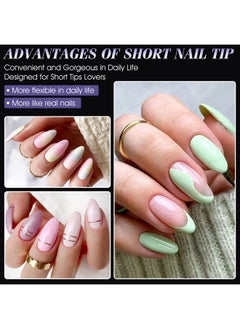 gelike ec Short Almond Nail Tips: Soft Gel X False Nail Tips Full Cover For Nail Extensions - Acrylic Nails Professional Clear Gelly Tips Preshaped Pmma, 12 Sizes, 240Pcs  - Image 4